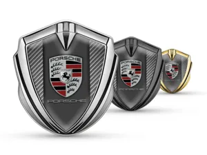 Porsche Abovedado Emblema Insignia Duradero Selecto Tacto